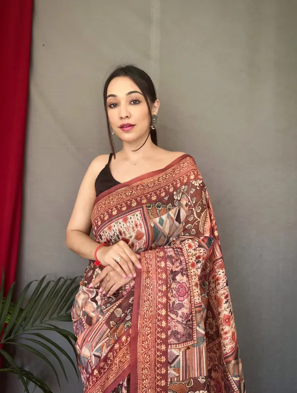 Brown_Kashmiri_Digital_Printed_Cotton_Silk_Saree_With_Blouse_Piece_Attached
